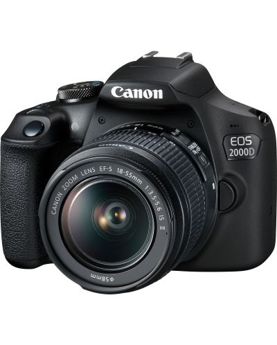 Aparat foto DSLR Canon - EOS 2000D, EF-S 18-55mm, SB130, negru - 1