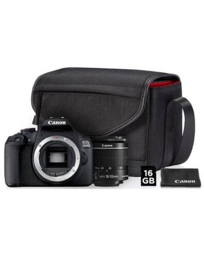 DSLR aparat foto Canon - EOS 4000D, EF-S18-55mm, SB130, negru - 1