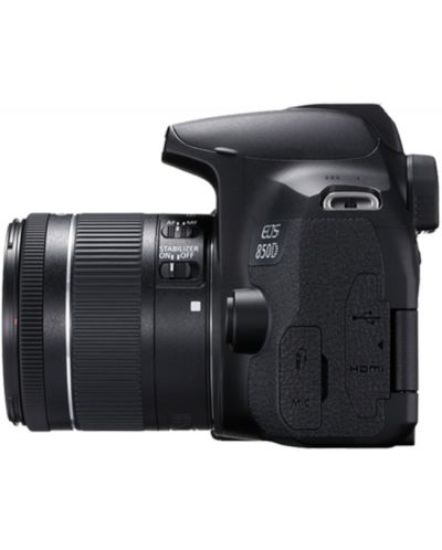 Aparat foto DSLR Canon - EOS 850D + obiectiv EF-S 18-55mm, negru - 2