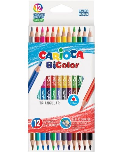 Creioane bicolore Carioca Bi-Color - 12 buc. - 1