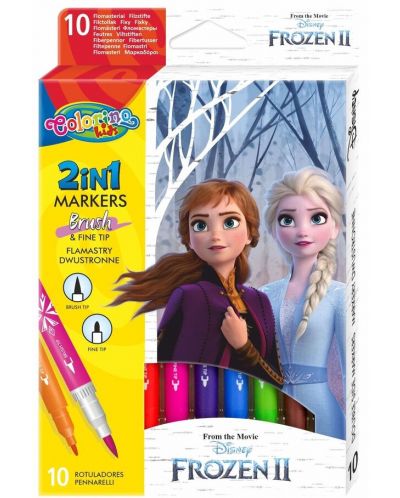Colorino Disney Frozen II Markere cu doua varfuri 10 culori - 1