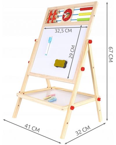 Tablă de desenat cu două fețe Kruzzel - Magnetică, cu metal - 9