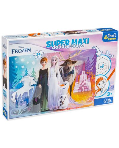Puzzle cu două fețe Trefl 24 maxi piese - Frozen - 1