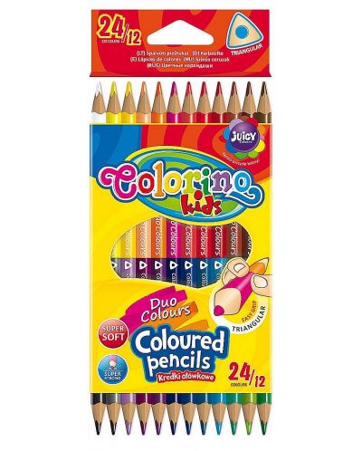 Creioane colorate cu doua capete  - 24 culori - 1