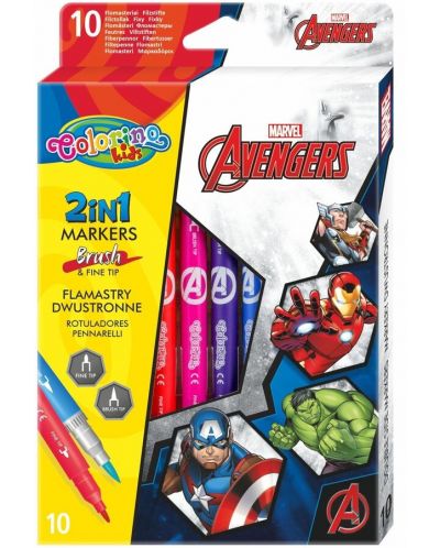 Colorino Marvel Avengers Markere duble 10 culori - 1