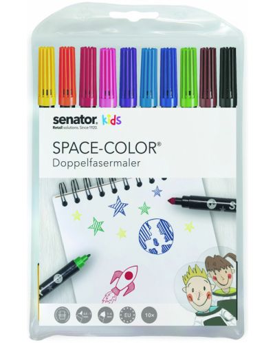 Carioci colorate cu doua capete Senator Kids - 10 culori - 1