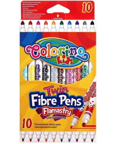 Markere cu doua capete Colorino Kids - 10 culori - 1