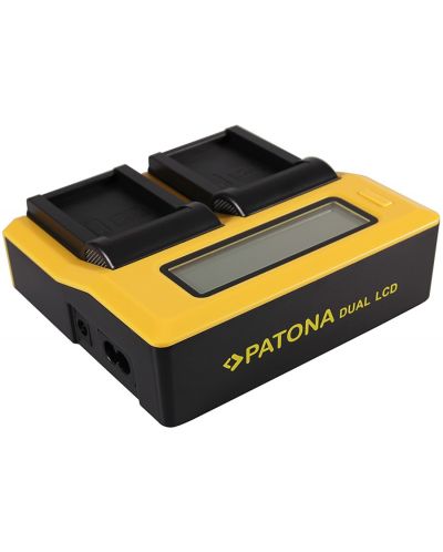 Încărcător dublu Patona - pentru baterie Canon LP-E17, LCD, galben - 1