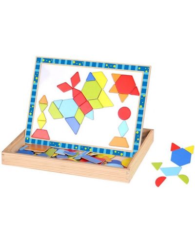 Tabla magnetica cu doua fete Tooky toy - Forme si culori - 2