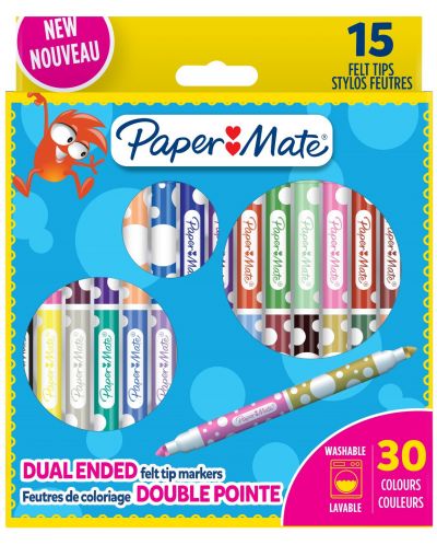 Paper Mate Kids Coloring Markere cu două fețe - 15 bucăți - 1