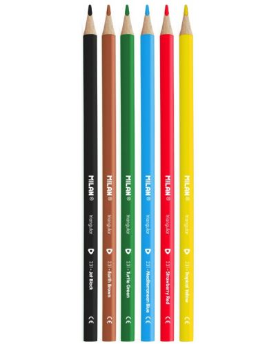 Creioane colorate cMilan - Triangular, 6 culori - 2