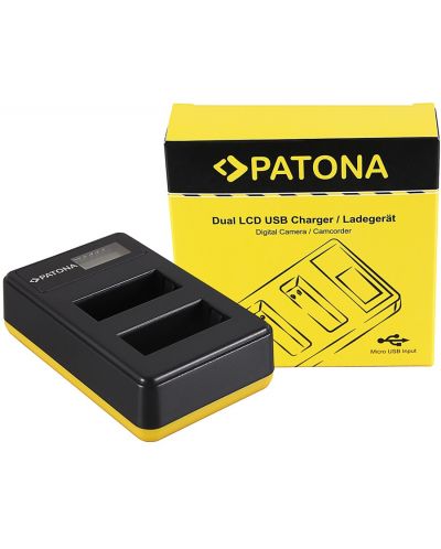 Încărcător dublu Patona - pentru baterie Canon LP-E17, LCD, USB, negru - 2