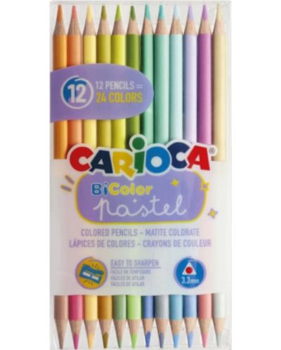 Creioane bicolore Carioca Bi-Color - Pastel, 12 buc. - 1