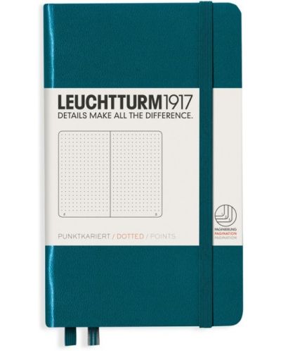 Caiet de buzunar Leuchtturm1917 - A6, pagini punctate, Pacific Green - 1
