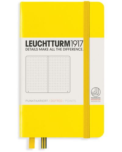 Agenda de buzunar Leuchtturm1917 - A6, pagini punctate, Lemon - 1