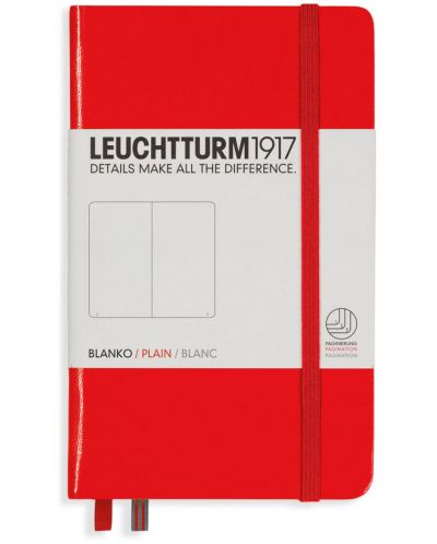 Agenda de buzunar Leuchtturm1917 - A6, pagini albe, Red - 1