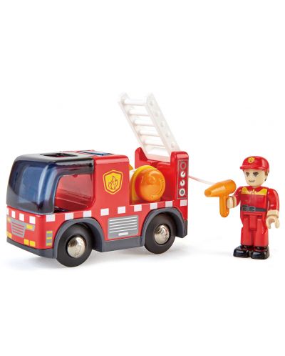 Jucarie de lemn Hape - Masina de pompieri cu sirena - 1