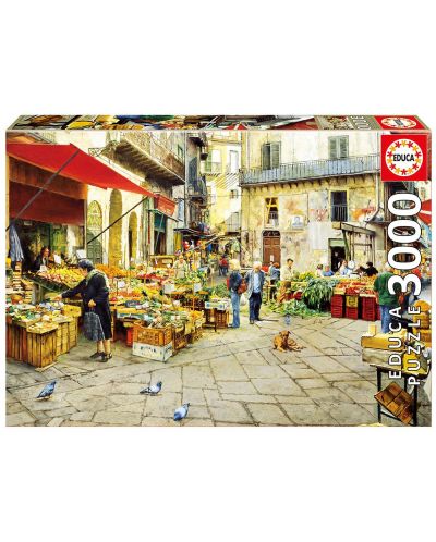 Puzzle Educa de 3000 piese - Piata Vucciria, Palermo - 1
