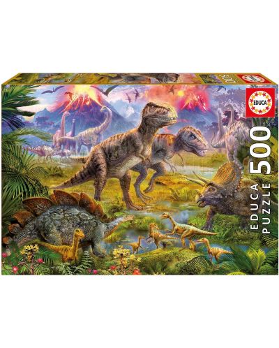 Puzzle Educa de 500 piese - Intalnirea dinozaurilor - 1