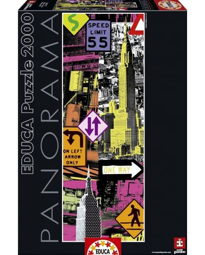 Puzzle panoramic Educa de 2000 piese - New York, Pop art - 1
