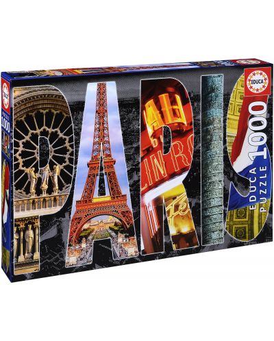 Puzzle Educa de 1000 piese - Colaj Paris - 1