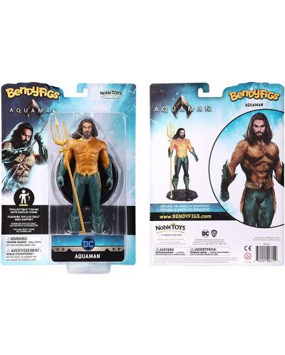 Figurina de actiune The Noble Collection DC Comics: Aquaman - Aquaman (Bendyfigs), 19 cm - 6