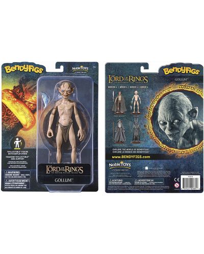 Figurina de actiune The Noble Collection Movies: The Lord of the Rings - Gollum (Bendyfigs), 19 cm - 4