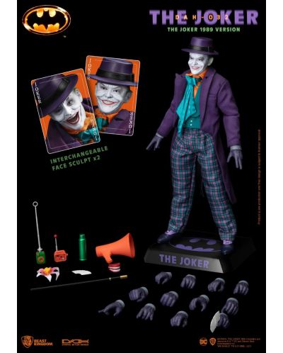 Figurină de acțiune Beast Kingdom DC Comics: Batman - The Joker (1989) (Dynamic 8ction Heroes), 21 cm - 10