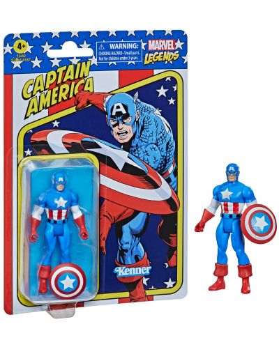 Hasbro Marvel: Captain America - Căpitanul America (Legendele Marvel) (Colecția Retro), 10 cm - 2