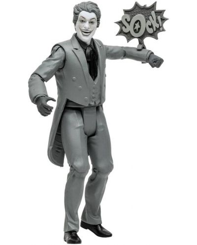 Figurină de acțiune McFarlane DC Comics: Batman - The Joker '66 (Black & White TV Variant), 15 cm - 4