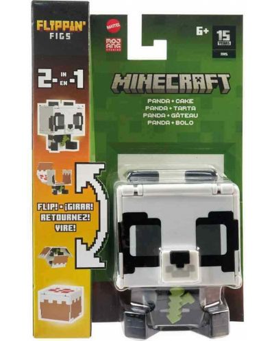 Figurină de acțiune Mattel Games: Minecraft - Panda & Cake (Flippin Figs) - 6