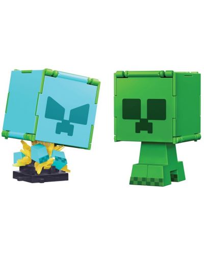 Figurină de acțiune Mattel Games: Minecraft - Creeper & Charged Creeper (Flippin Figs) - 1