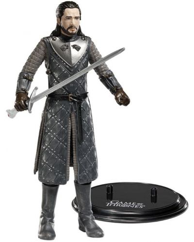 Figurină de acțiune The Noble Collection Television: Game of Thrones - Jon Snow (Bendyfigs), 18 cm - 2