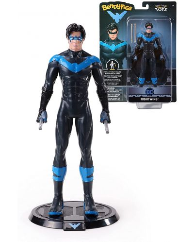 Figurina de actiune The Noble Collection DC Comics: Batman - Nightwing (Bendyfigs), 19 cm	 - 6