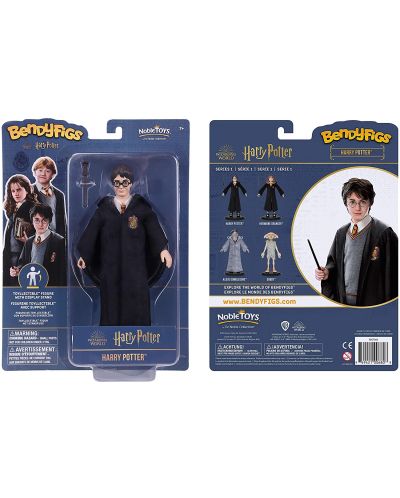 Figurina de actiune The Noble Collection Movies: Harry Potter - Harry Potter (Bendyfigs), 19 cm - 4