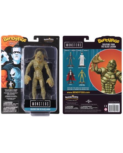 Figurina de actiune The Noble Collection Movies: Universal Monsters - Creature from the Black Lagoon (Bendyfigs), 19 cm - 2