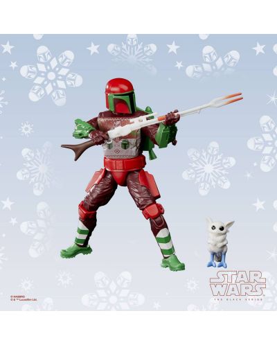 Figurină de acțiune Hasbro Movies: Star Wars - Mandalorian Warrior (Holiday Edition) (Black Series), 15 cm - 3