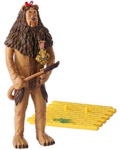 Figurină de acțiune The Noble Collection Movies: The Wizard of Oz - Cowardly Lion (Bendyfigs), 19 cm - 2
