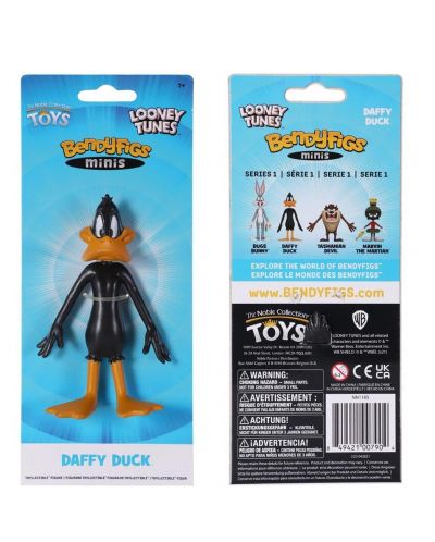Figurina de actiune The Noble Collection Animation: Looney Tunes - Daffy Duck (Bendyfigs), 11 cm - 2