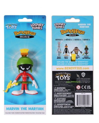 Figurina de actiune The Noble Collection Animation: Looney Tunes - Marvin the Martian (Bendyfigs), 11 cm	 - 2