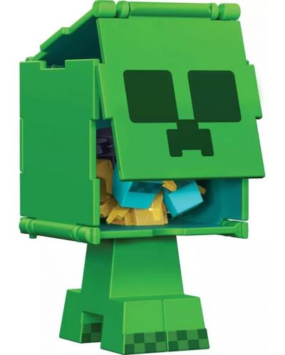 Figurină de acțiune Mattel Games: Minecraft - Creeper & Charged Creeper (Flippin Figs) - 4