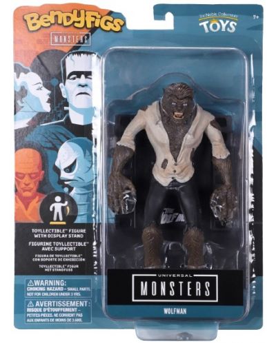 Figurină de acțiune The Noble Collection Movies: Universal Monsters - Wolfman (Bendyfigs), 19 cm - 2