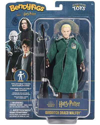 Figurină de acțiune The Noble Collection Movies: Harry Potter - Draco Malfoy (Quidditch) (Bendyfig), 19 cm - 7