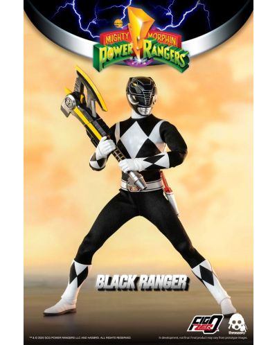 Figurina de actiune ThreeZero Television: Might Morphin Power Rangers - Black Ranger, 30 cm	 - 4