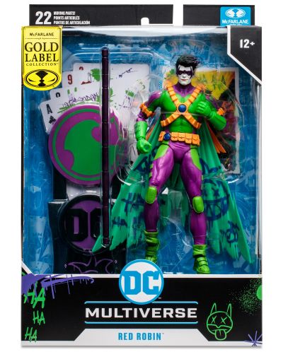 Figura de acțiune McFarlane DC Comics: Multiverse - Red Robin (New 52) (Jokerized) (Gold Label), 18 cm - 9