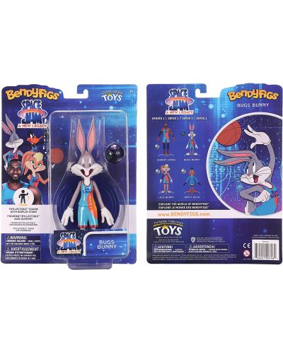 Figurina de actiune The Noble Collection Movies: Space Jam 2 - Bugs Bunny (Bendyfigs), 19 cm - 5