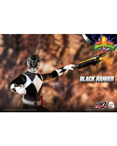 Figurina de actiune ThreeZero Television: Might Morphin Power Rangers - Black Ranger, 30 cm	 - 7