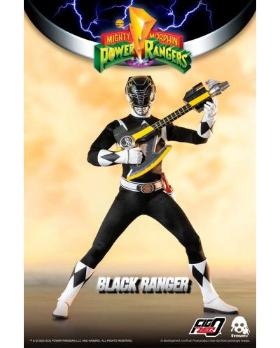 Figurina de actiune ThreeZero Television: Might Morphin Power Rangers - Black Ranger, 30 cm	 - 2