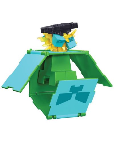 Figurină de acțiune Mattel Games: Minecraft - Creeper & Charged Creeper (Flippin Figs) - 7