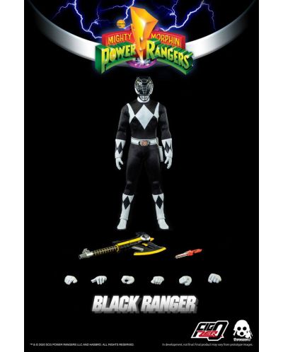 Figurina de actiune ThreeZero Television: Might Morphin Power Rangers - Black Ranger, 30 cm	 - 9